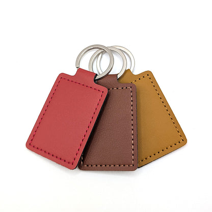Custom Engraved Faux Leather Keychain