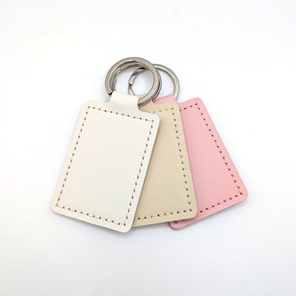 Custom Engraved Faux Leather Keychain