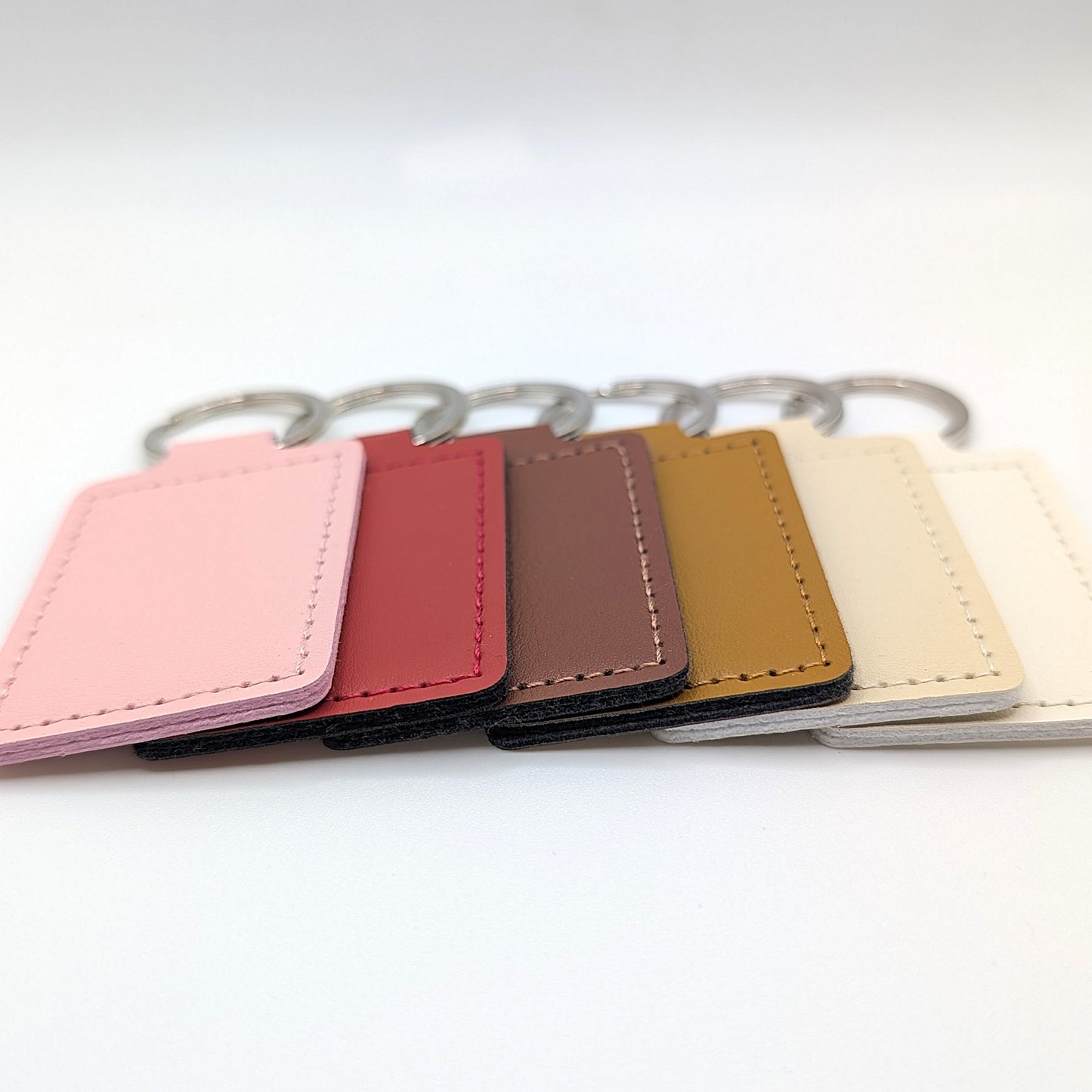 Custom Engraved Faux Leather Keychain