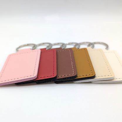 Custom Engraved Faux Leather Keychain