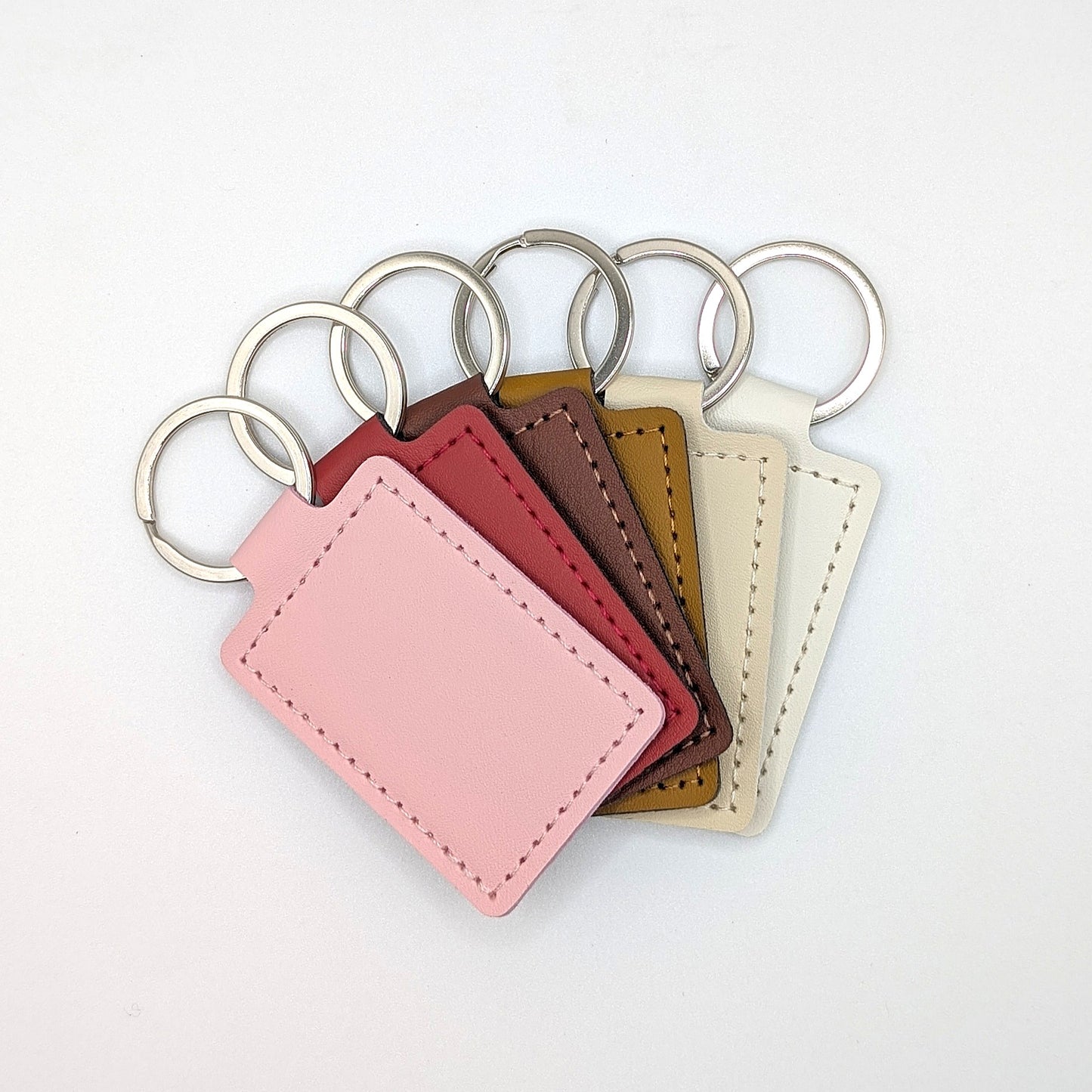 Custom Engraved Faux Leather Keychain