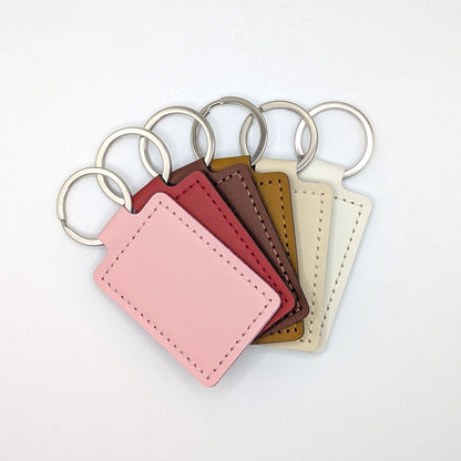 Custom Engraved Faux Leather Keychain
