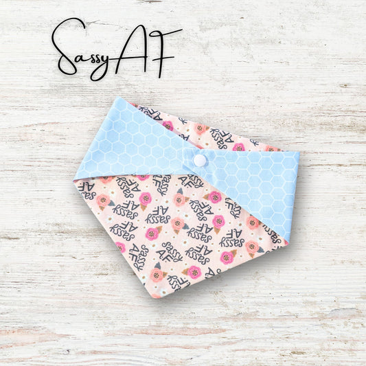 Sassy AF Pet Bandana – Reversible Snap-On Style