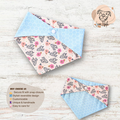 Sassy AF Pet Bandana – Reversible Snap-On Style