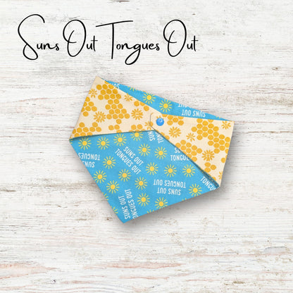 Suns Out Tongues Out Pet Bandana – Reversible Snap-On Style